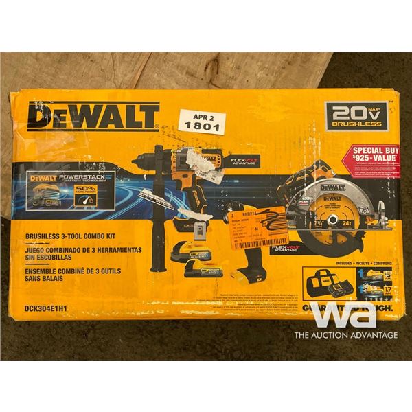 DEWALT BRUSHLESS 3-TOOL COMBO KIT
