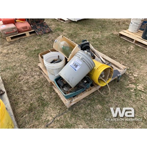 GLASS BOTTLES, LAWN EDGERS, PLUMBING PARTS