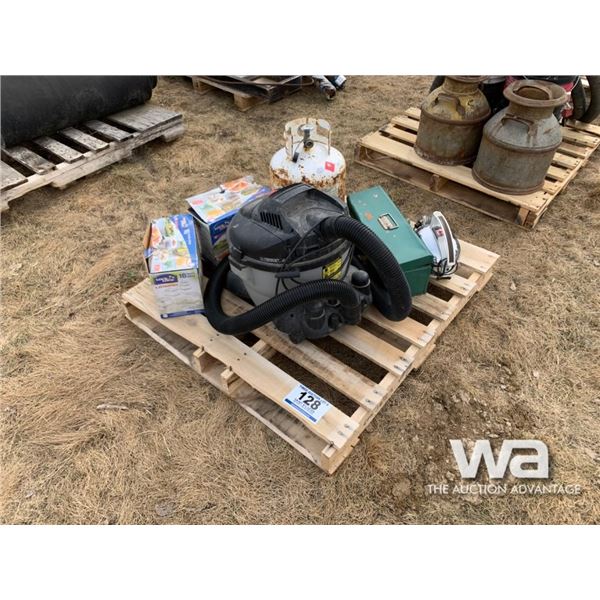 SHOP VAC, 20LB PROPANE TANK, GREEN TOOL BOX