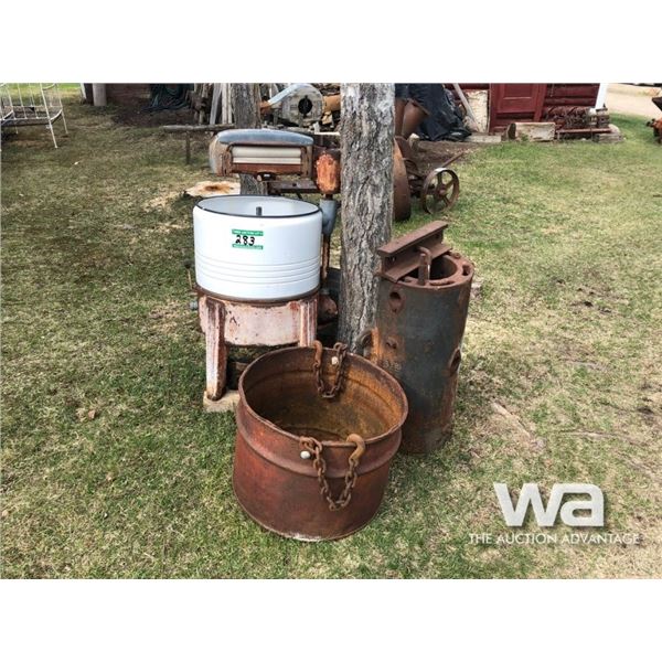 WRINGER WASHER, STEAM ENGINE BURNER ANVIL
