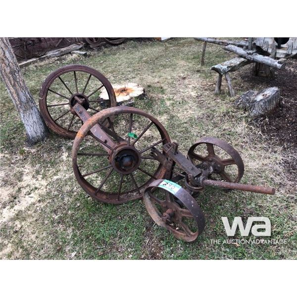 (2) AXLES WITH STEEL WHEELS