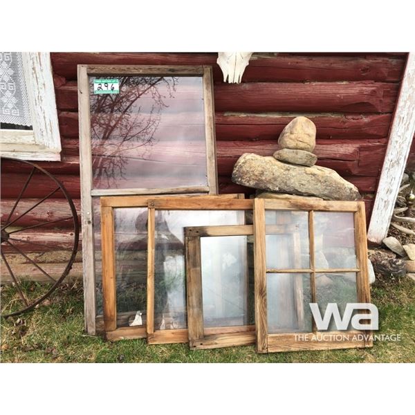(5) WOOD FRAME WINDOWS