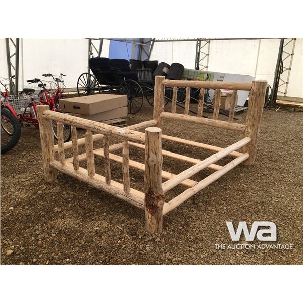 (UNUSED) QUEEN SIZE HAND MADE PINE BED FRAME