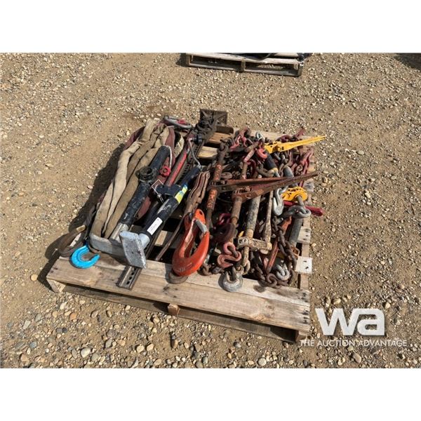 CHAIN BOOMERS, CHAIN, SLINGS, TRAILER JACKS
