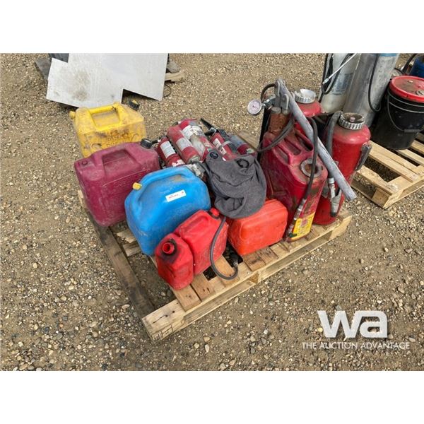 JERRY CANS, FIRE EXTINGUISHER, HAND PRESSURE PUMP