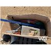 Image 5 : GRAY RAIN TARP, AIR HOSE, ASSORTED TOOLS