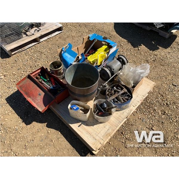 BENCH GRINDER, ASSORTED TOOLS