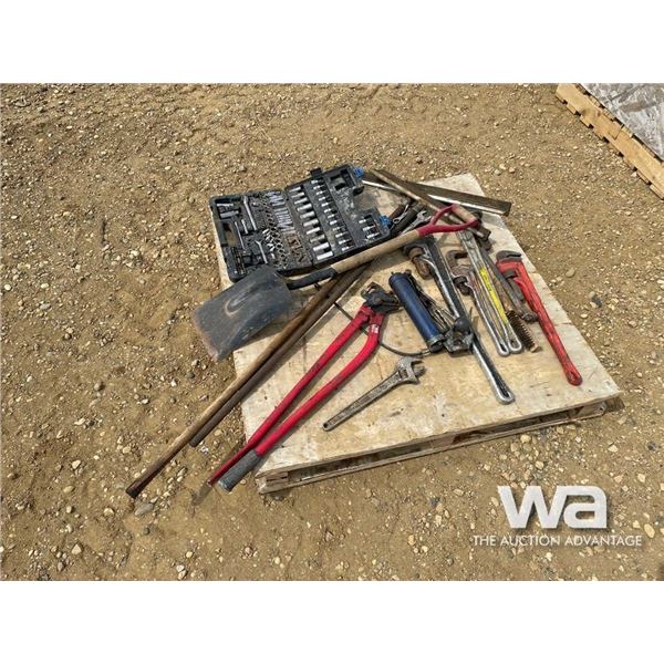PIPE WRENCHES, SHOVEL, SOCKET SET