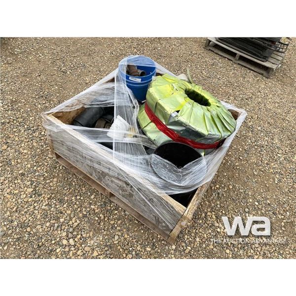 TRUCK RIM, TIRE CHAINS, ASSORTED FITTINGS