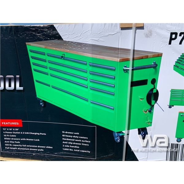 72" 15-DRAWER TOOL CHEST, POWER & USB