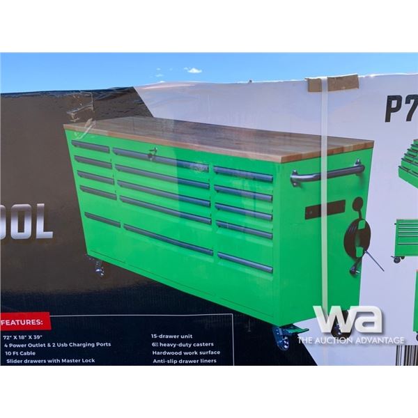 72" 15-DRAWER TOOL CHEST, POWER & USB