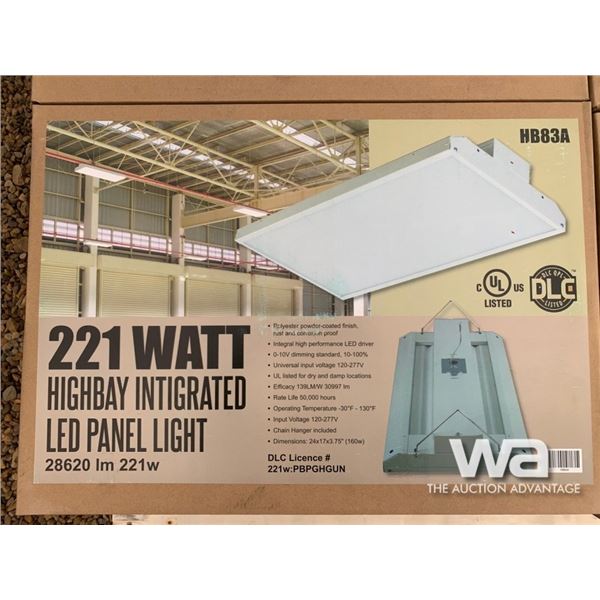 (4) 221 WATT HIGHBAY LED PANEL LIGHTS