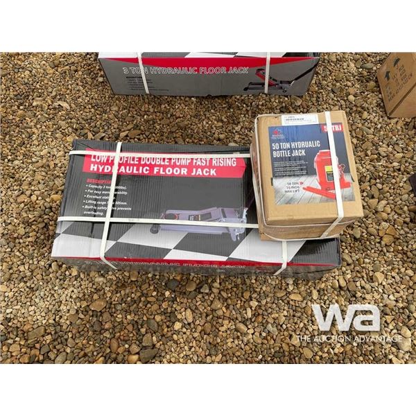 3 TON HYDRAULIC FLOOR JACK, 50 TON BOTTLE JACK