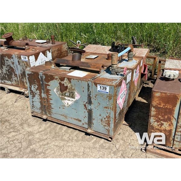 (2) STEEL SQUARE FUEL TANKS, BOX & FRAMEWORK