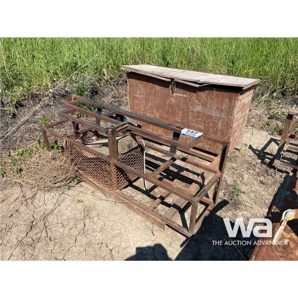 STEEL FRAME WORK & WOOD STORAGE BOX