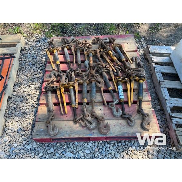 PALLET OF RATCHET CHAIN BOOMERS