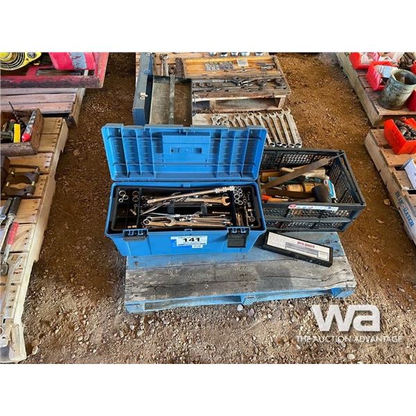 BLUE TOOL BOXES, IMPACT SOCKETS, WRENCHES