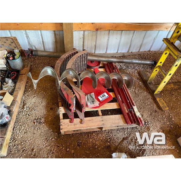 COMBINE SIEVES, AUGER FLIGHTING, DRIVE SHAFT