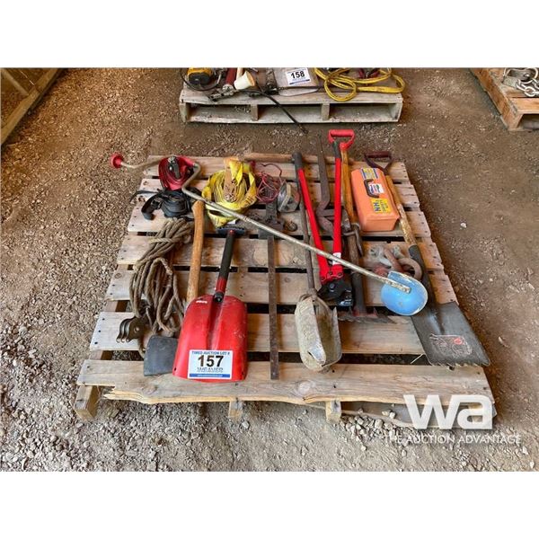 SHOVEL, CHAIN PLYERS, AUGERS, ROPE PULLEY