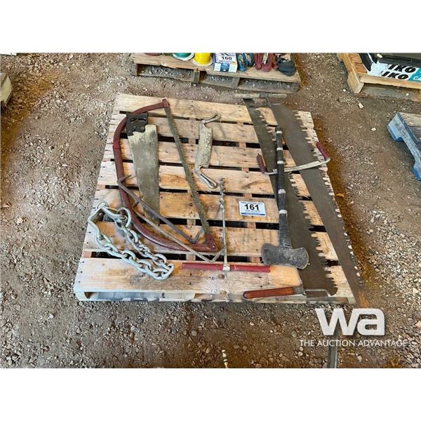 CROSSCUT SAWS, BUCK SAW, DRAW KNIVES, WOOD AUGER