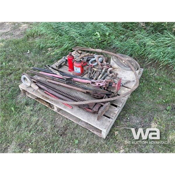 HITCHES, JACKS, CABLE SLING, TOW STRAP, PINS