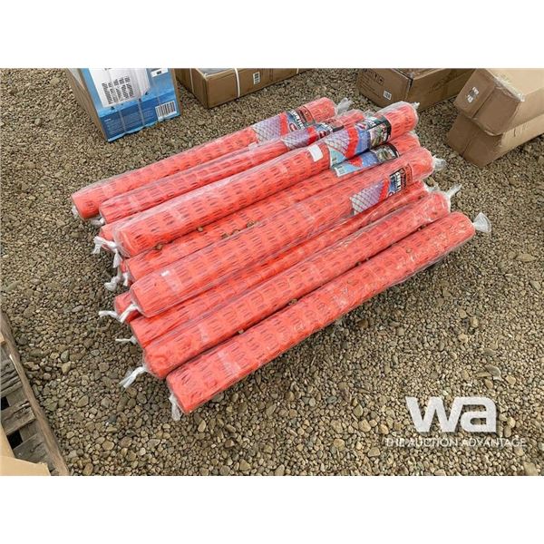 12 ROLLS OF ORANGE SNOW FENCE