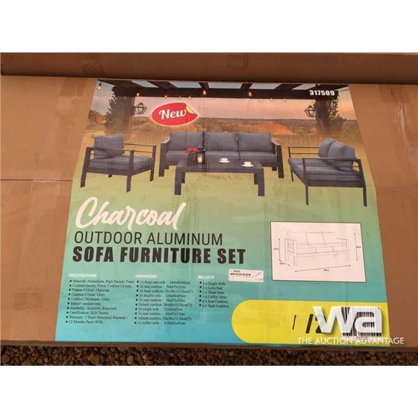 CHARCOAL 4 PCS ALUMINUM SOFA FURNITURE SET