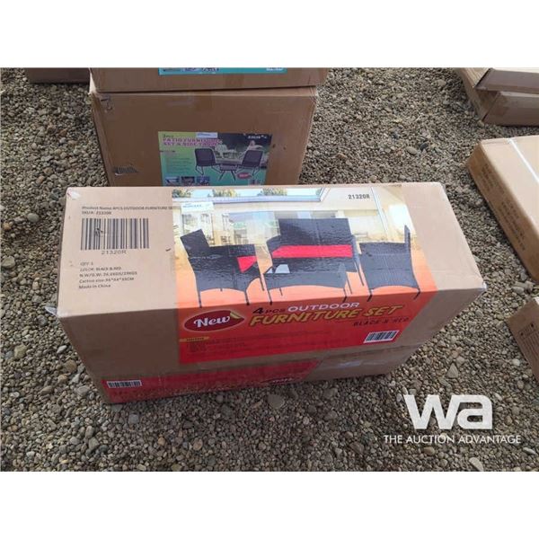 4 PCS RED OUTDOOR FURNITURE SET