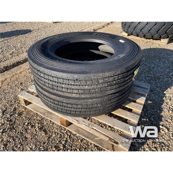 (2) GRIZZLY HD609 11R24.5 TRUCK STEERING TIRES