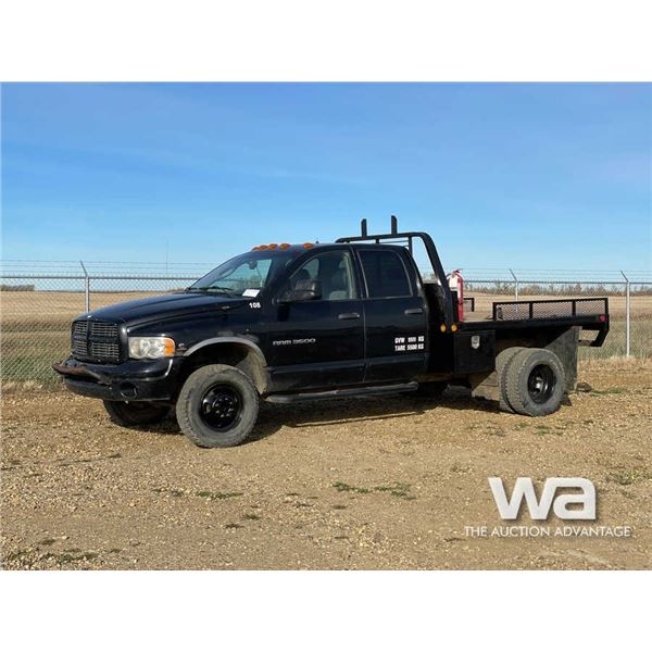 2005 DODGE RAM 3500 CREW CAB FLATBED TRUCK
