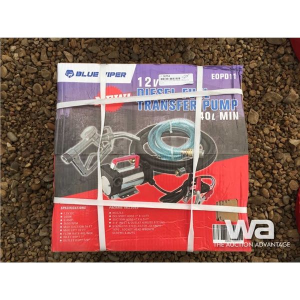 (UN-USED)12V 40L MIN DIESEL TRANSFER PUMP