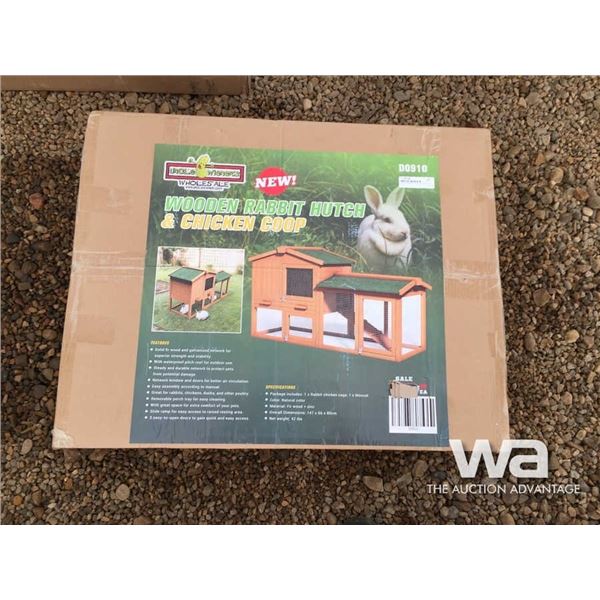 WOOD RABBIT HUTCH & CHICKEN COOP