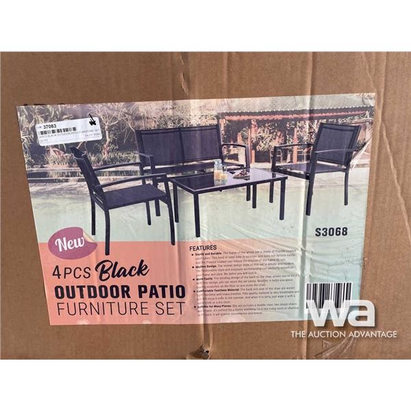 4 PCS BLACK OUTDOOR PATIO FURNITURE SET