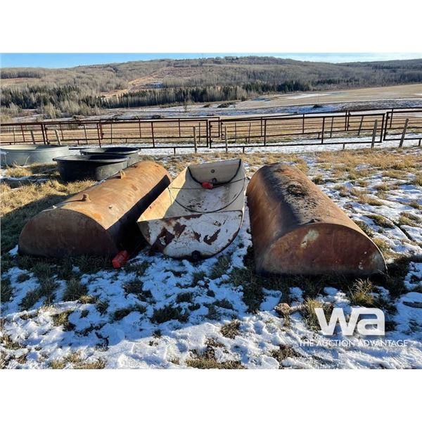 (3) 1/2 TANK STEEL WATER TROUGHS