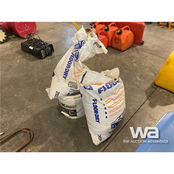 (2) BAGS & PAIL OF FLOOR-DRY