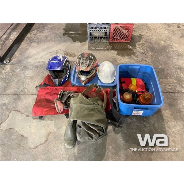 ATV HELMETS, BEACON LIGHTS, POWER SAW PANTS