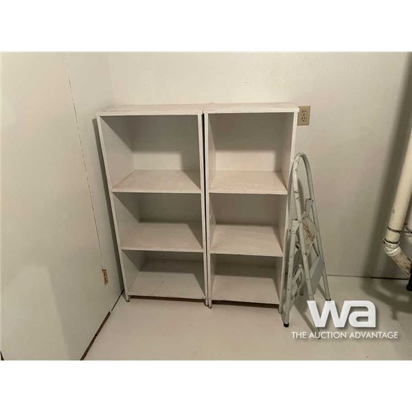 WOODEN SHELF & STEP LADDER