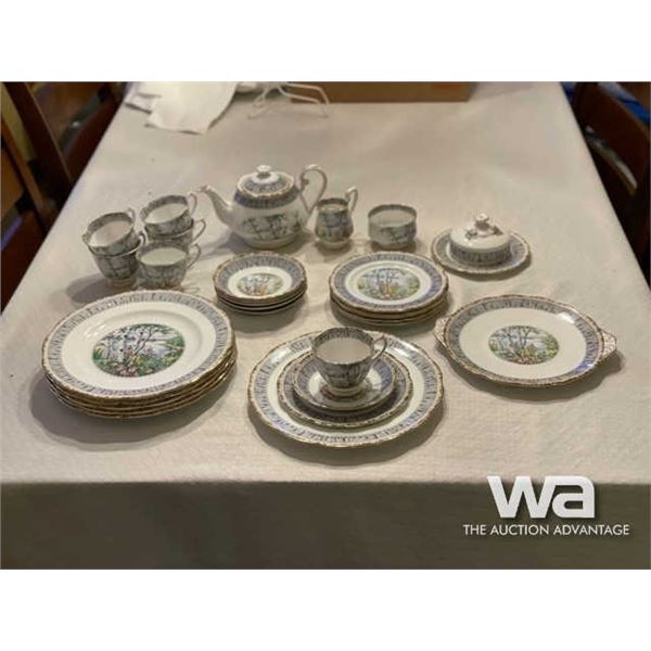 SILVER BIRCH ROYAL ALBERT BONE CHINA TEA SET
