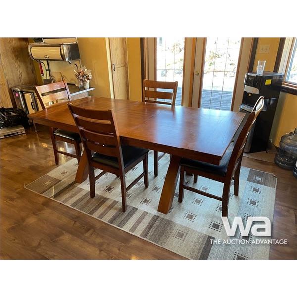WOODEN TABLE & CHAIRS