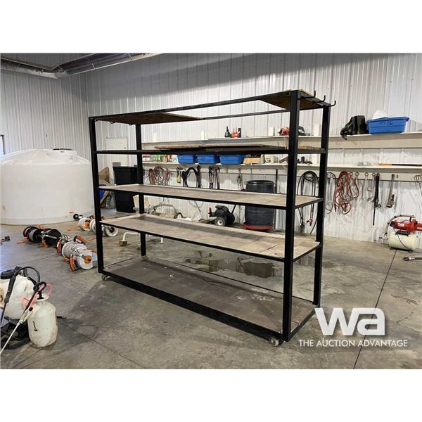 STEEL 5 TIER SHELVING ON CASTOR WHEELS