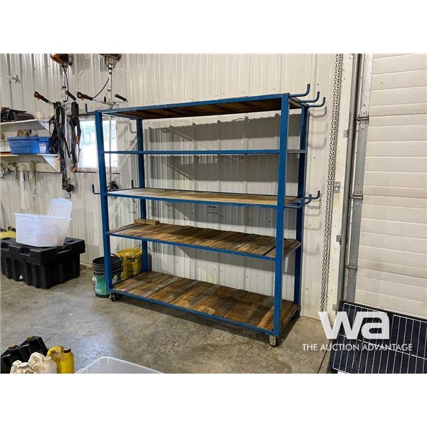 STEEL 5 TIER SHELVING ON CASTOR WHEELS