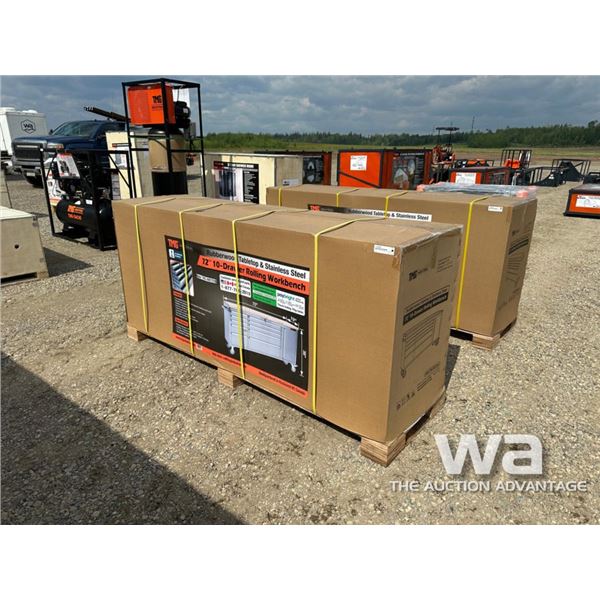 TMG 72 IN. 10 DRAWER ROLLING WORKBENCH
