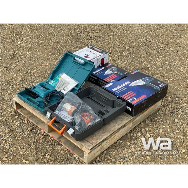*UNUSED, (2) IMPACT WRENCHES, RIDID ORBIT SANDER