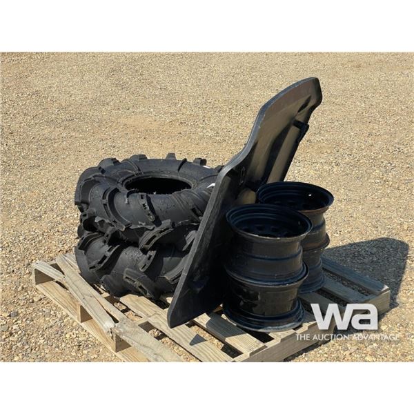 (2) ATV TIRES, (4) ATV RIMS, ATV ROOF