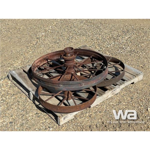 (4) ANTIQUE STEEL PLOW WHEELS