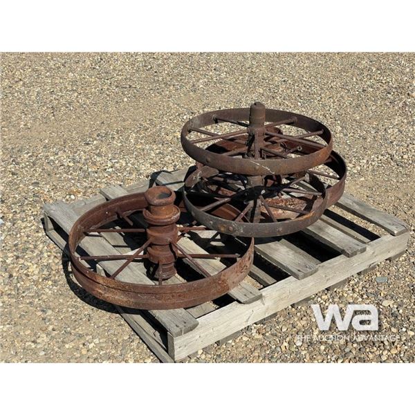 (4) ANTIQUE STEEL PLOW WHEELS