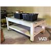 Image 1 : SHOP TABLE ON WHEELS, (2) CONTAINERS OF SCREWS