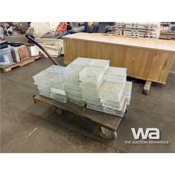 QTY OF 14 IN. GLASS TILES