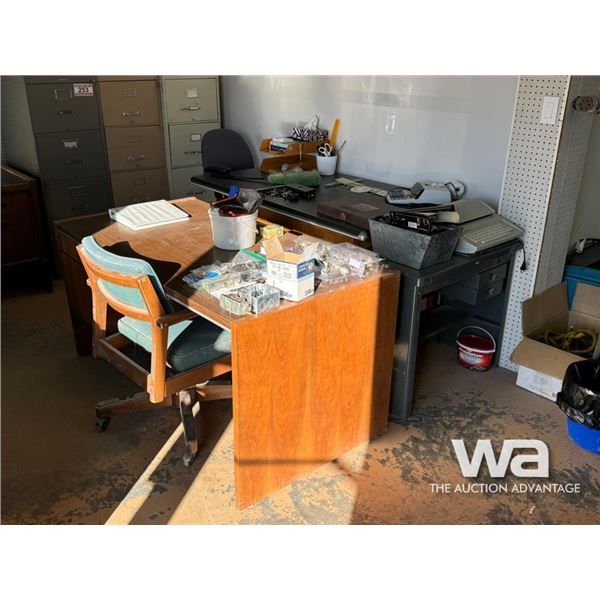 (3) OFFICE DESKS WITH CONTENTS
