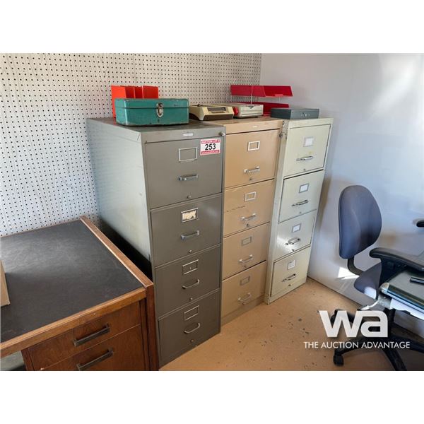 (3) UPRIGHT FILING CABINETS & CONTENTS